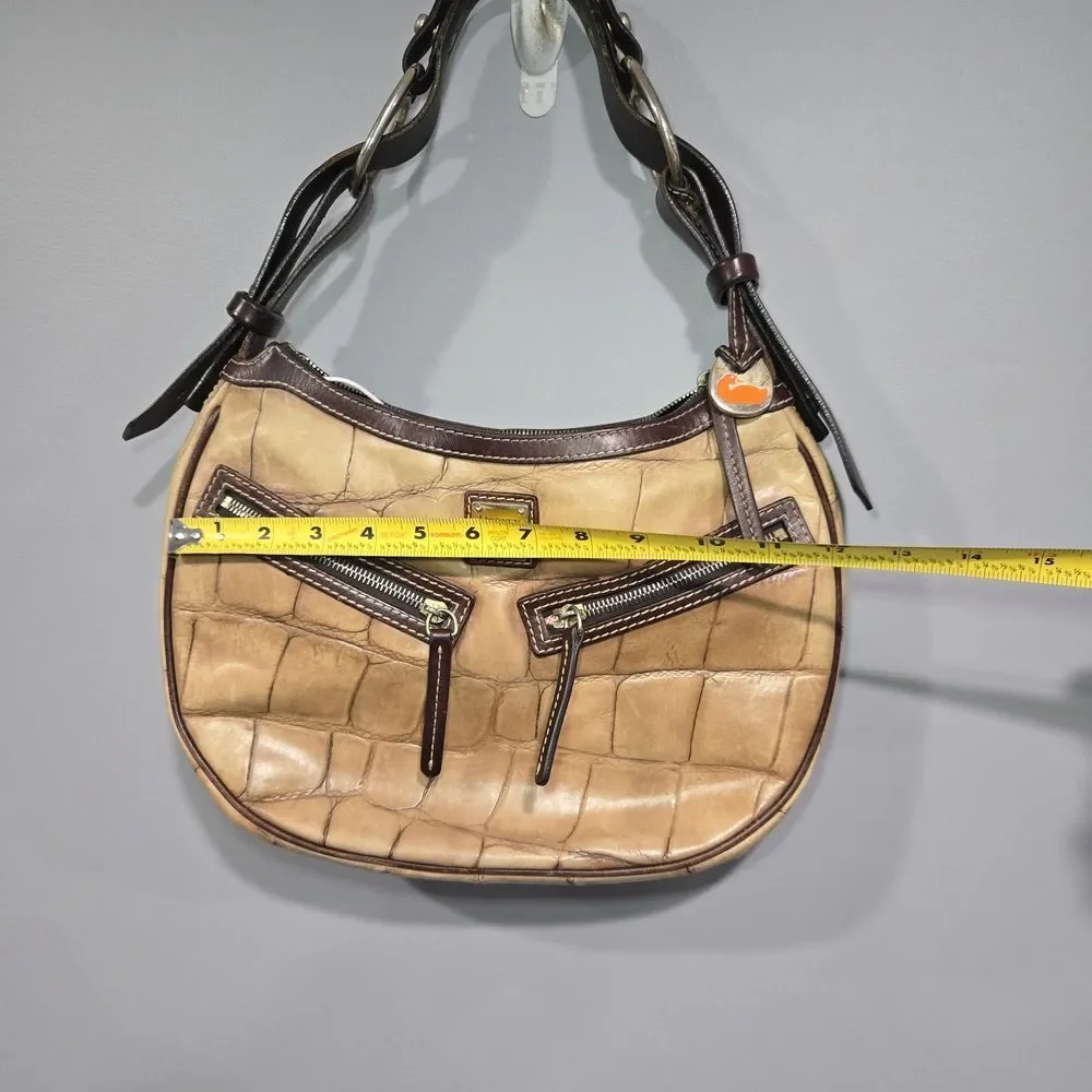 🐢 Dooney & Bourke Croc Embossed Leather Circle Bag. - Picture 6 of 16